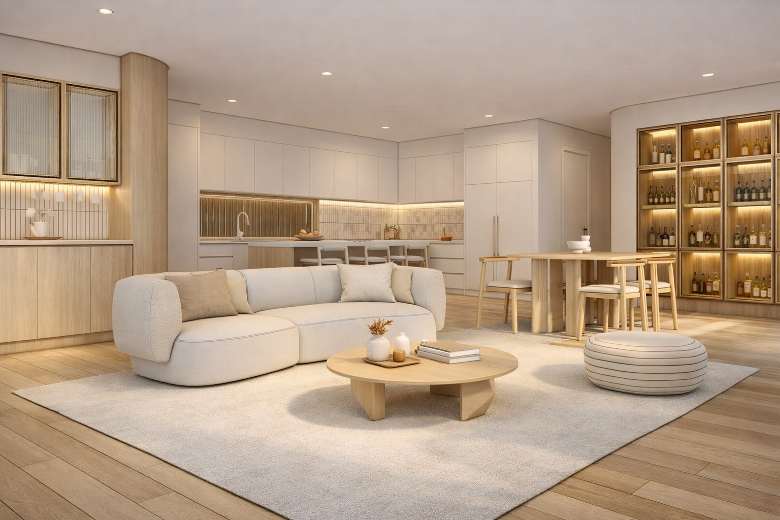 Riva Residences — Living, Kitchen & Dining